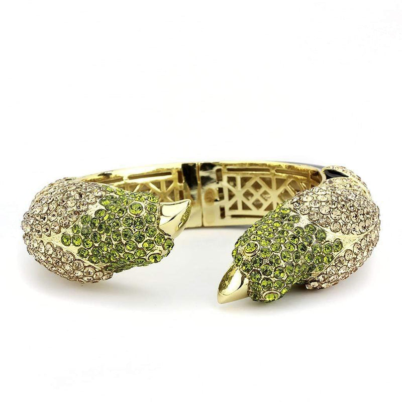 Gold Bangles LO4331 Gold Brass Bangle with Top Grade Crystal