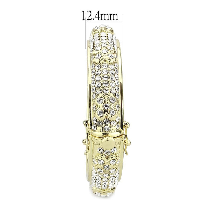 Gold Bangles LO4339 Gold Brass Bangle with Top Grade Crystal