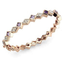 Gold Bangles LO4343 Rose Gold Brass Bangle with AAA Grade CZ