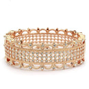 Gold Bangles LO4344 Rose Gold Brass Bangle with Top Grade Crystal