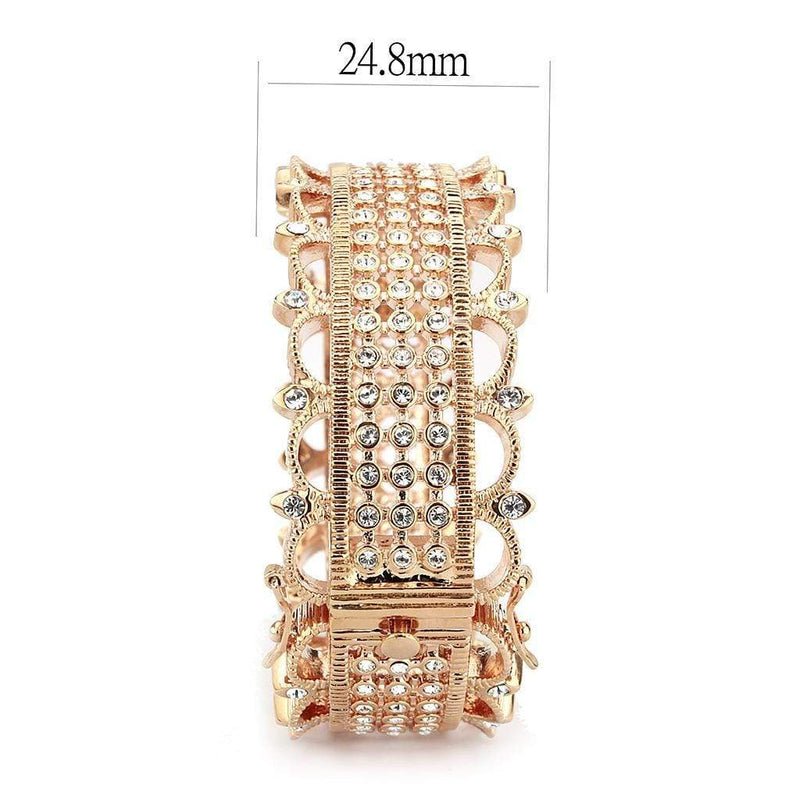 Gold Bangles LO4344 Rose Gold Brass Bangle with Top Grade Crystal