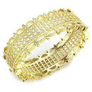 Gold Bangles LO4345 Gold Brass Bangle with Top Grade Crystal