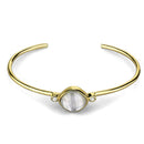 Bangle Gold Bangles TK2910 Gold - Stainless Steel Bangle with Precious Stone Alamode Fashion Jewelry Outlet