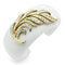 Bangle Gold Bangles VL028 Gold - Brass Bangle with Synthetic in White Alamode Fashion Jewelry Outlet