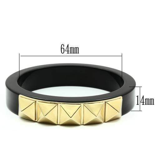 Gold Bangles VL030 Gold - Brass Bangle with Synthetic in Jet