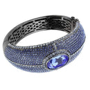 Bangle Pandora Bangle Bracelet LO4283 TIN Cobalt Brass Bangle with Crystal Alamode Fashion Jewelry Outlet