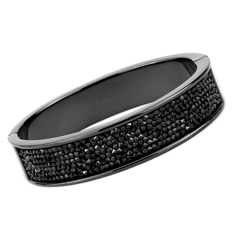 Bangle Pandora Bangle Bracelet LO4286 Black - Brass Bangle with Top Grade Crystal Alamode Fashion Jewelry Outlet