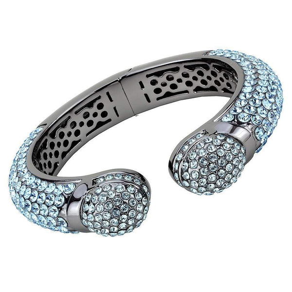 Bangle Pandora Bangle Bracelet LO4289 TIN Cobalt Brass Bangle with Crystal Alamode Fashion Jewelry Outlet