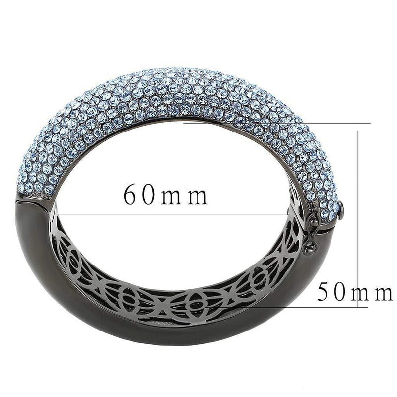 Bangle Pandora Bangle Bracelet LO4307 TIN Cobalt Brass Bangle with Crystal Alamode Fashion Jewelry Outlet