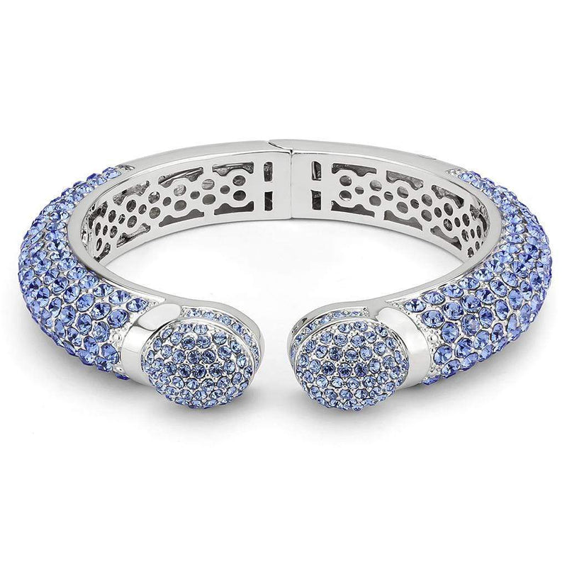 Bangle Pandora Bangle Bracelet LO4315 Rhodium Brass Bangle with Top Grade Crystal Alamode Fashion Jewelry Outlet