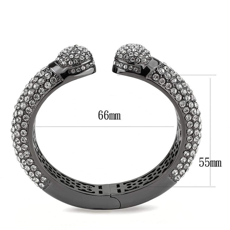 Bangle Pandora Bangle Bracelet LO4318 Ruthenium Brass Bangle with Crystal Alamode Fashion Jewelry Outlet