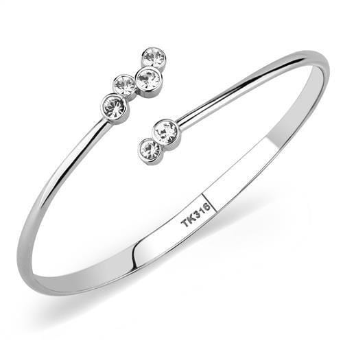 Pandora Bangle TK3067 Stainless Steel Bangle with Top Grade Crystal
