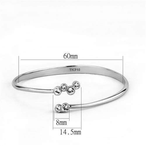 Pandora Bangle TK3067 Stainless Steel Bangle with Top Grade Crystal
