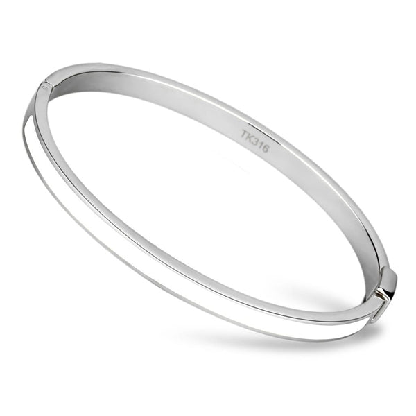 Pandora Bangle TK740 Stainless Steel Bangle with Epoxy in White