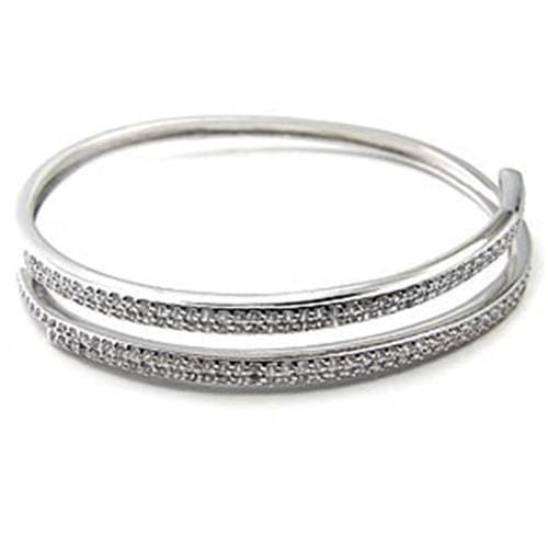 Bangle Tiffany Bangle 7X352 Rhodium Brass Bangle with AAA Grade CZ Alamode