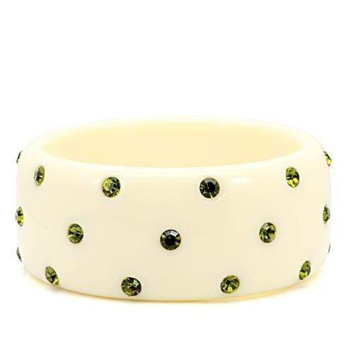 Bangle Tiffany Bangle LO1904 Resin Bangle with Top Grade Crystal in Olivine color Alamode Fashion Jewelry Outlet