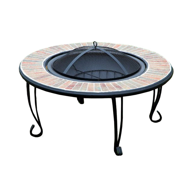 Banno Contemporary Style Fire Place , Black-Outdoor Fireplaces-Black-Cast Iron Ceramic-JadeMoghul Inc.
