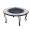 Banno Contemporary Style Fire Place , Black-Outdoor Fireplaces-Black-Cast Iron Ceramic-JadeMoghul Inc.