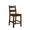 Bar Chairs Rustic Style Solid Wood Counter Height Side Chair, Brown, Pack of Two Benzara