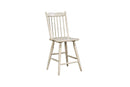 Bar Chairs Solid Wood Counter Height Side Chair with Stick Backs and Tapered Legs, Pack of Two, White Benzara