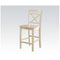 Transitional style Wooden Counter Height Chair with Cross Back, Set of 2, Cream