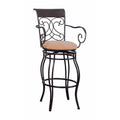 Bar Height Stool, Brown-Bar Stools and Counter Stools-Brown-MICROFIBER-JadeMoghul Inc.