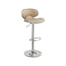 Bar Stool With Gas Lift Brown And Silver Set of 2