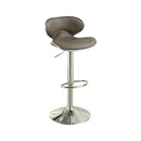 Bar Stool With Gas Lift Espresso Brown And Silver Set of 2