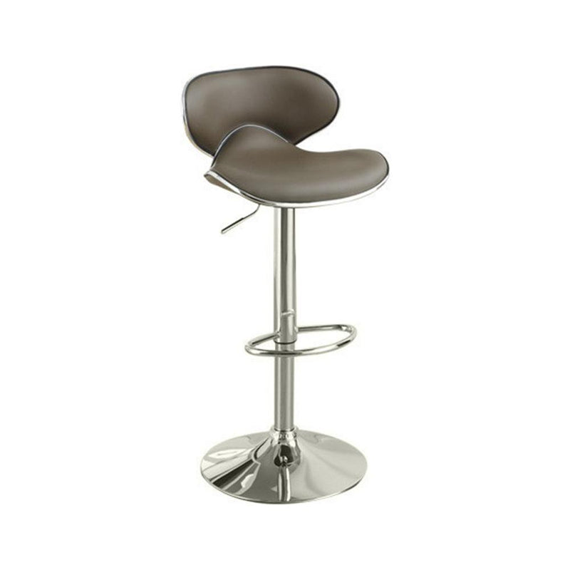 Bar Stool With Gas Lift Espresso Brown And Silver Set of 2