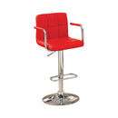 Corfu Contemporary Bar Stool With Arm In Red Pu