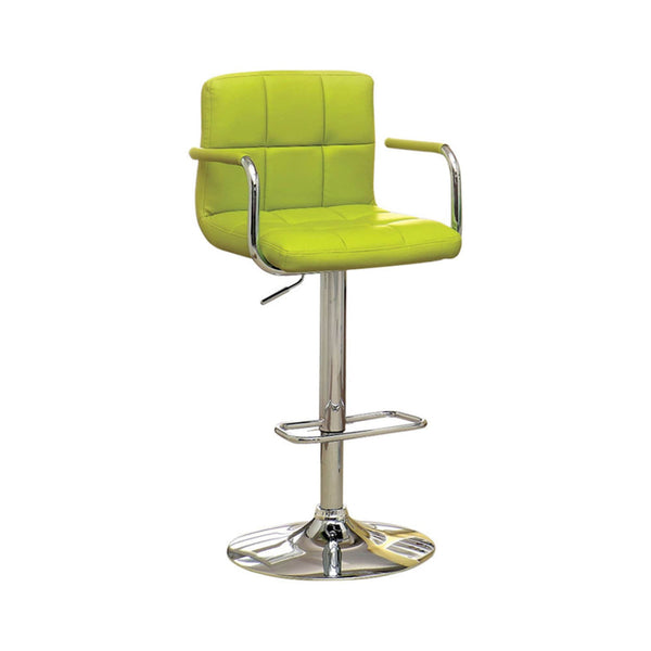 Corfu Contemporary Bar Stool With Arm In Yellow Pu