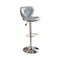 Bar Stools and Counter Stools Polyurethane Swivel Barstool Silver Set of 2 Benzara