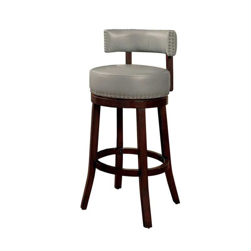 Bar Stools and Counter Stools Shirley 29" Barstool Withpu Cushion, Gray Finish, Set Of 2 Benzara