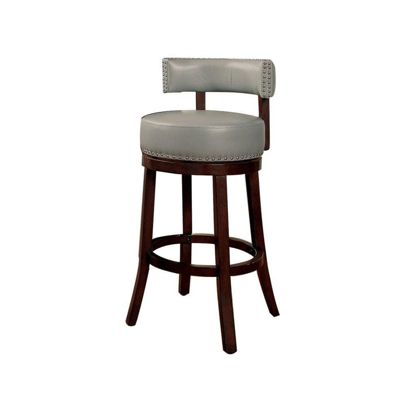 Bar Stools and Counter Stools Shirley Contemporary 24" Barstool, Gray Finish, Set Of 2 Benzara