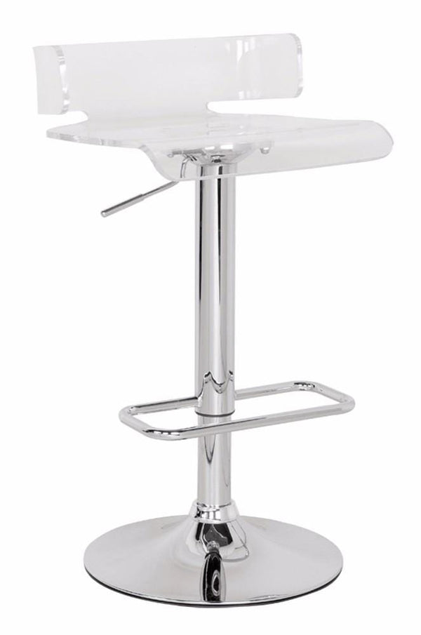 Bar Stools and Counter Stools Smart Looking Adjustable Stool with Swivel, Clear & Chrome Benzara