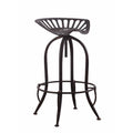 Bar Stools and Counter Stools Splendid Tractor Seat Adjustable Metal Bar Height Stool, Black Benzara