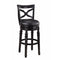 Swivel Bar Stool with Faux Leather Seat, Black