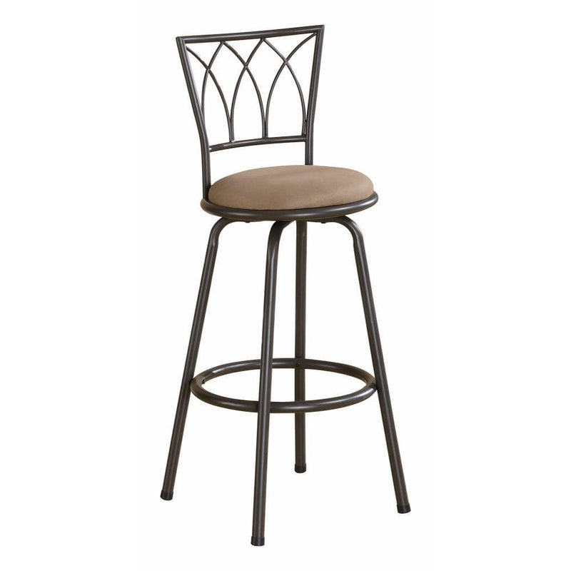 Traditional Armless Bar Height Stool, Brown & Black, Set of 2
