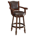 Traditional Rope Twist Wooden Bar Stool, Brown