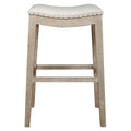 Upholstered Barstool, Stone Wash Brown