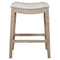 Upholstered Counter Stool, Stone Wash Brown