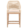 Wooven Upholstered Loom Counter Stool, Cream