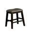 Bar Stools Rustic Leatherette Solid Wood Barstool with Nail Head Trim Design, Brown and Gray, Pack of Two Benzara