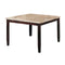 Wooden Counter Height Table with Beige Marble Top, Walnut Brown