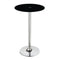 Bar table with tempered glass top and chrome base, Black-Coffee Tables-Chrome & Black-Metal & Glass-JadeMoghul Inc.