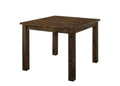 Bar Tables Rectangular Solid Wood Counter Height Table with Block Legs, Brown Benzara