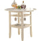 Bar Tables Round Wooden Counter Height Table With Wine Glass Shelf, Cream Benzara