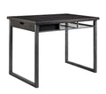 Bar Tables Rustic Wood and Metal Counter Height Table with One Side Drawer, Black and Brown Benzara