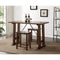 Transitional Style Wooden Counter Height Set, Brown and Black, Pack of 3