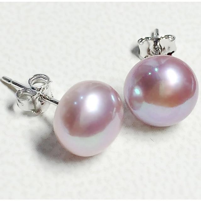 BaroqueOnly 100% Genuine Freshwater Pearl white pink purple blue Silver Stud Earrings Fashion Jewelry for Women Super Deal-Purple-JadeMoghul Inc.